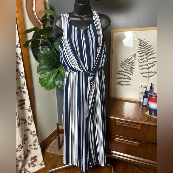 Luxology  Blue And White Jumpsuit - Picture 2 of 5